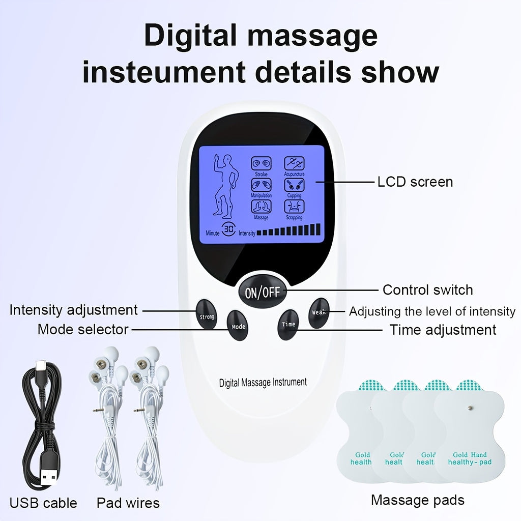 Muscle Relief Pulse Massager with 8 Electrodes