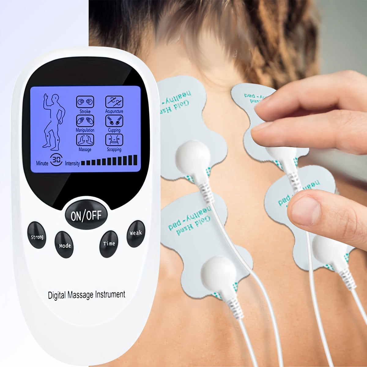 Muscle Relief Pulse Massager with 8 Electrodes