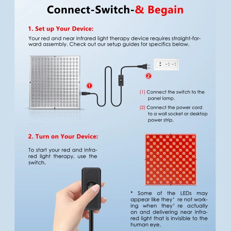LED Red Light Therapy Panel Lamp