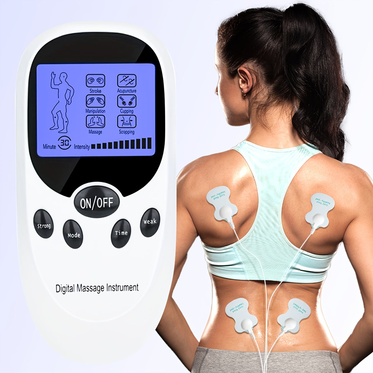 Muscle Relief Pulse Massager with 8 Electrodes